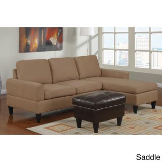 Hesse Reversible Sectional Sofa In Microfiber Finish With Ottoman
