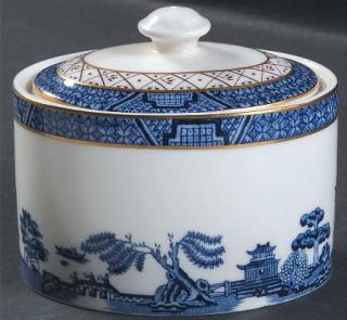 Royal Doulton Real Old Willow Sugar Bowl & Lid, Fine China Dinnerware   Majestic