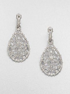 Judith Ripka White Sapphire & Sterling Silver Teardrop Earrings   Silver