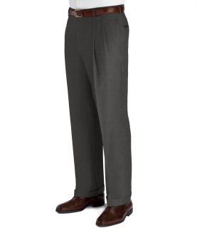 Traveler Pleated Front Trousers  Grey Windowpane or Navy Microcheck JoS. A. Bank