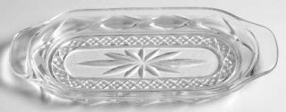 Cristal DArques Durand Antique Clear (No Knob/6 Sided Stem) Butter Dish, No Lid