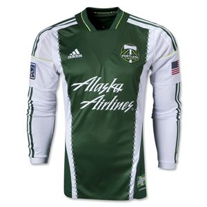 adidas Portland Timbers 2013 Authentic LS Primary Soccer Jersey