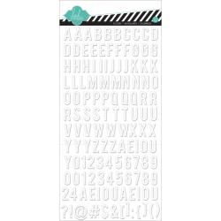 Color Magic Resist Chipboard Alphabet Stickers 130/pkg  Diagonal Stripe .75 Letters