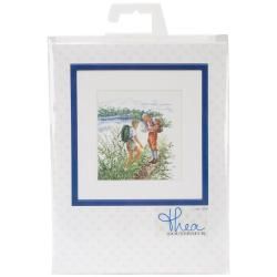Hiking On Linen Counted Cross Stitch Kit  6 1/4 X6 3/4 36 Count