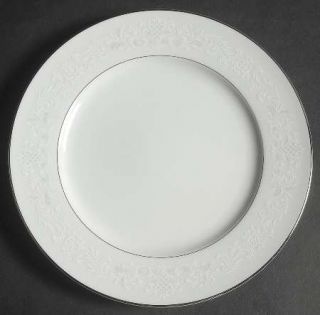 Sango Florence Salad Plate, Fine China Dinnerware   White,Gray Scrolls, Smooth
