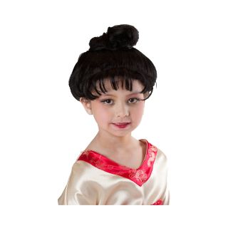 Kimono Child Wig, Black, Girls
