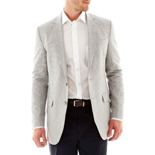 Stafford Gray Linen Cotton Sport Coat, Grey, Mens