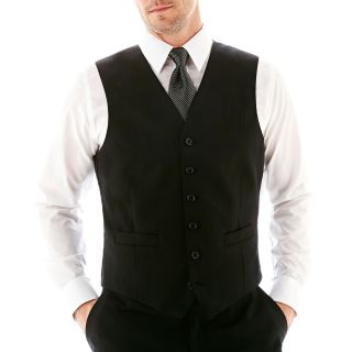 Stafford Black Stripe Suit Vest, Mens