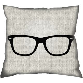 Geek Glasses Decorative Pillow, Beige