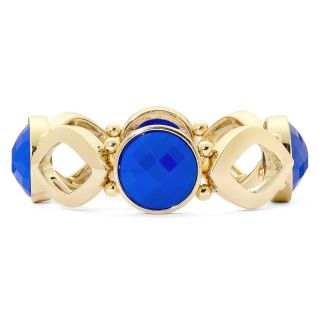 LIZ CLAIBORNE Gold Tone Blue Openwork Stretch Bracelet
