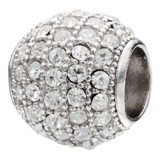 Forever Moments Pavé Clear Crystal Spacer Bead, Womens