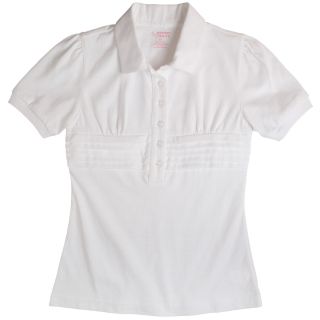 French Toast Tucked Polo Shirt   Girls 4 6x, White, Girls