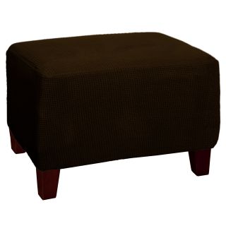 Reeves Stretch Plush Ottoman Slipcover, Natural