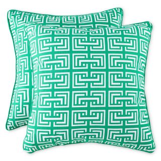 Square Interlock 2 pk. Decorative Pillows, Emerald (Green)