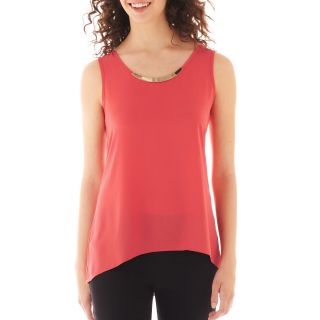 Heart N Soul Heart & Soul Sleeveless Bow Back Necklace Top, Coral