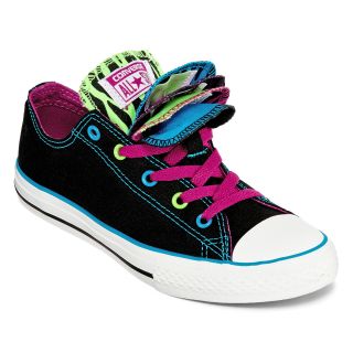 Converse All Star Chuck Taylor Girls Multi Tongue Sneakers, Black, Girls
