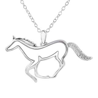ASPCA Tender Voices Diamond Accent Horse Pendant, White, Womens