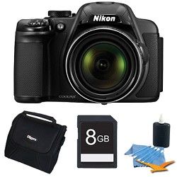 Nikon COOLPIX P520 18.1 MP 42x Zoom Digital Camera   Black Plus 8GB Memory Kit