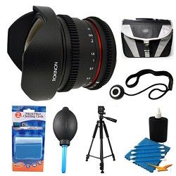 Rokinon 8mm T3.8 Cine Ultra Wide Fisheye Lens and Case Bundle for Canon EF Mount