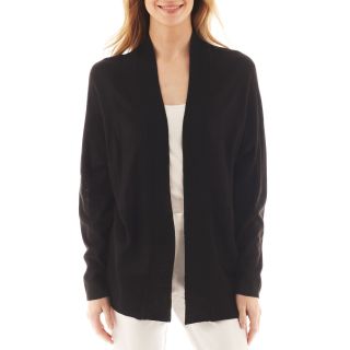 LIZ CLAIBORNE Shawl Collar Cardigan Sweater, Black, Womens