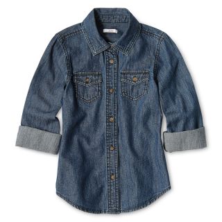 JOE FRESH Joe Fresh Goes with Everything Chambray Shirt   Girls 4 14, Blue,