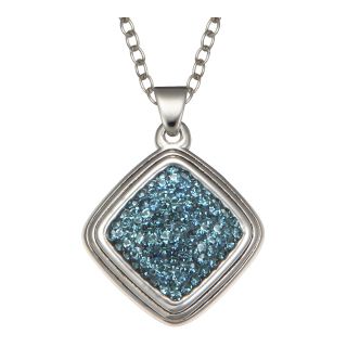 Montana Blue Crystal Pendant Sterling Silver, Womens