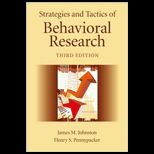 Strategies and Tactics of Human Behavior Research