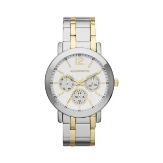 LIZ CLAIBORNE Womens Two Tone Chronograph Watch with Offset Links, Twotone
