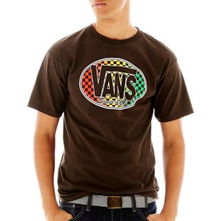 Vans Classic Oval Check Graphic Tee, Dark Choc Oval, Mens