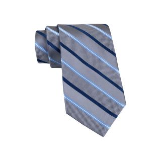 Stafford Tighe Stripe Silk Tie, Gray, Mens