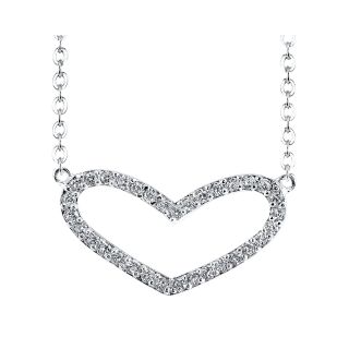 Bridge Jewelry Pure Silver Plated Extra Wide Crystal Heart Pendant