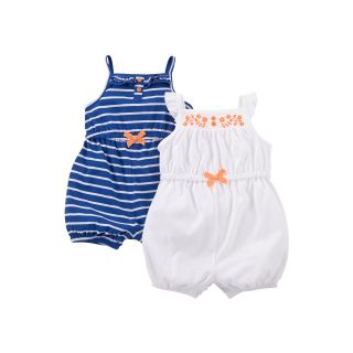 Carters Carter s 2 pk. Rompers   Girls newborn 24m, Blue, Blue, Girls