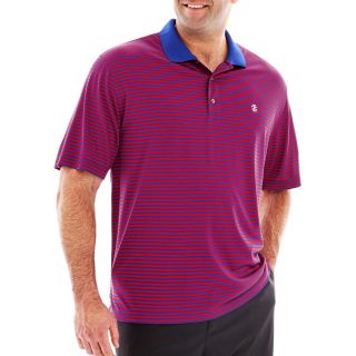 Izod Short Sleeve Striped Golf Polo Big and Tall, Blue, Mens