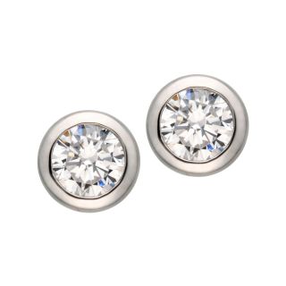 DiamonArt Cubic Zirconia Bezel Earrings, Womens