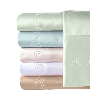 American Heritage 300tc Egyptian Cotton Sateen Embroidered Swirl Sheet Set, Sage