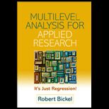 Multilevel Analysis for Applied Research  Its Just Regression