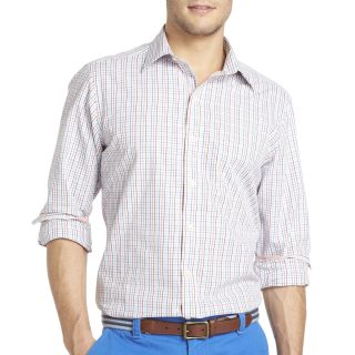 Izod Long Sleeve Slim Fit Checked Shirt, Faded Rose, Mens