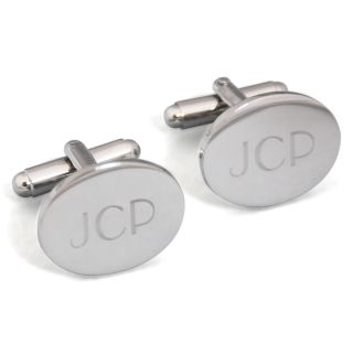 Engravable Oval Cufflinks, Oval Cuff Links, Mens