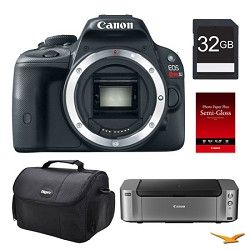 Canon EOS SL1 DSLR Camera (Body), 32GB, Printer Bundle