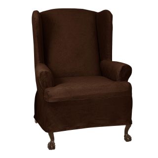 Maggie 1 pc. Stretch Wing Chair Slipcover, Chocolate (Brown)
