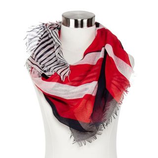 MIXIT Striped Scarf, Red, Womens