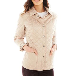 St. Johns Bay St. John s Bay Quilted Puffer Jacket   Talls, Latte, Womens