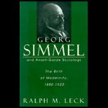 Georg Simmel and Avant Garde Sociology