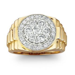 Mens Diamond Cluster Ring 2 CT. T.W. 10K Gold, Yellow/Gold