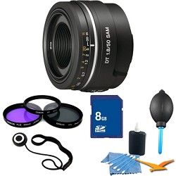 Sony SAL50F18   50mm f/1.8 SAM DT Lens for Sony Alpha DSLRs Essentials Kit