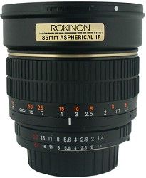 Rokinon 85mm f/1.4 Aspherical Lens for Nikon DSLR Cameras