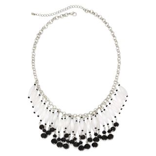 MIXIT Silver Tone Metal Black and White Beads Necklace