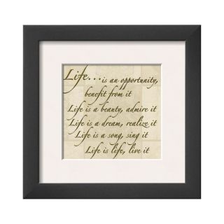 ART Words to Live By Life Framed Print Wall Art