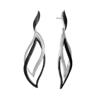 Diamond Addiction 1/10 CT. T.W. White & Black Diamond Swirl Earrings, Womens