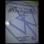 Design and Analysis of Experiments   Student Solutions Manual